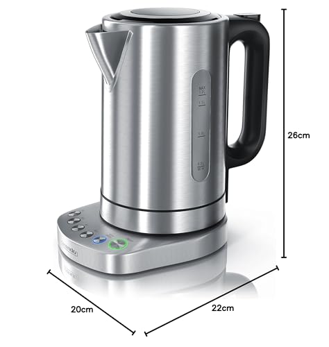 3000 Watt Edelstahl Wasserkocher mit Temperaturstufen - 4 wählbare Temperatureinstellungen - Warmhaltefunktion 30min - 3000W Leistungsaufnahme Schnellkoch Wasserkocher - integrierter Kalkfilter
